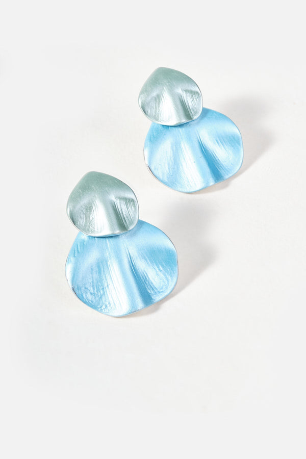 Carraig Donn Blue Petal Double Drop Earrings