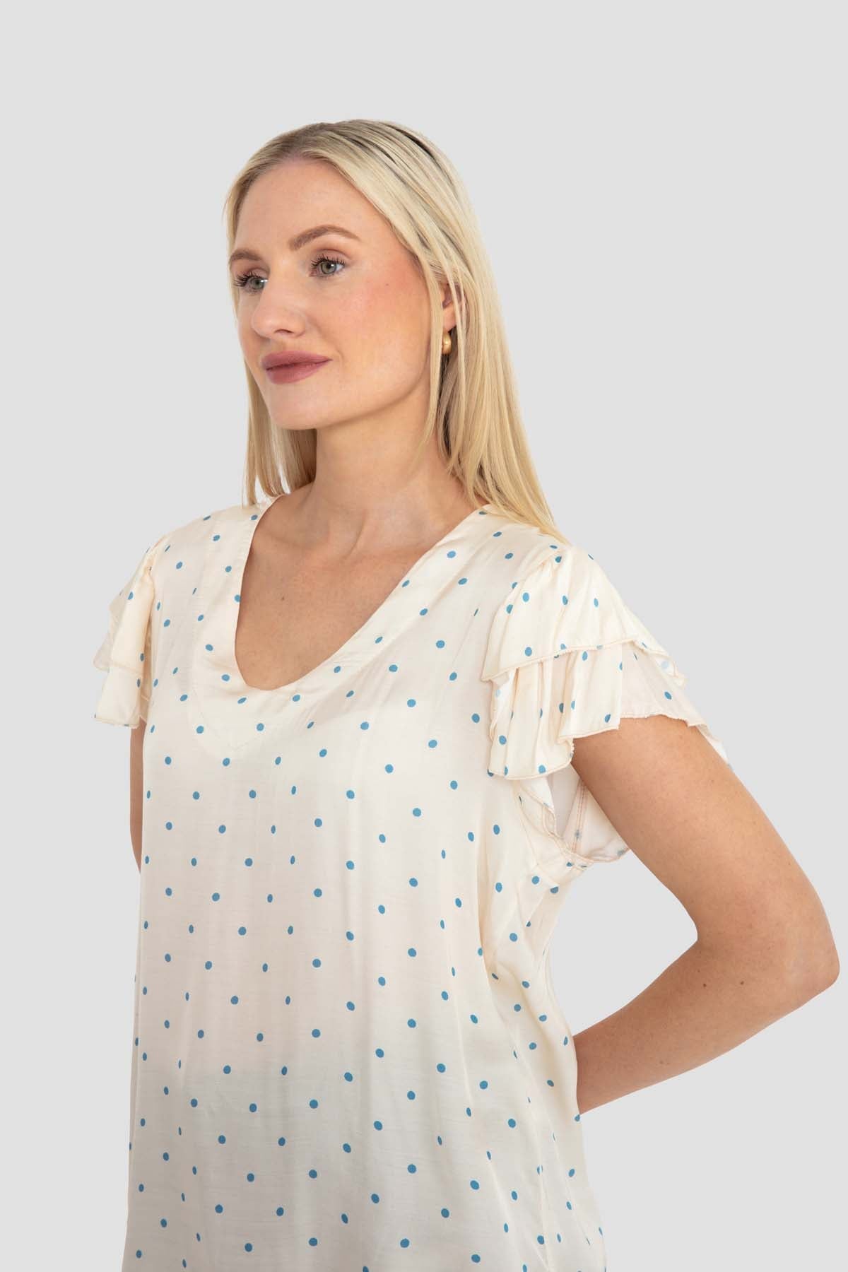 polka dot satin top
