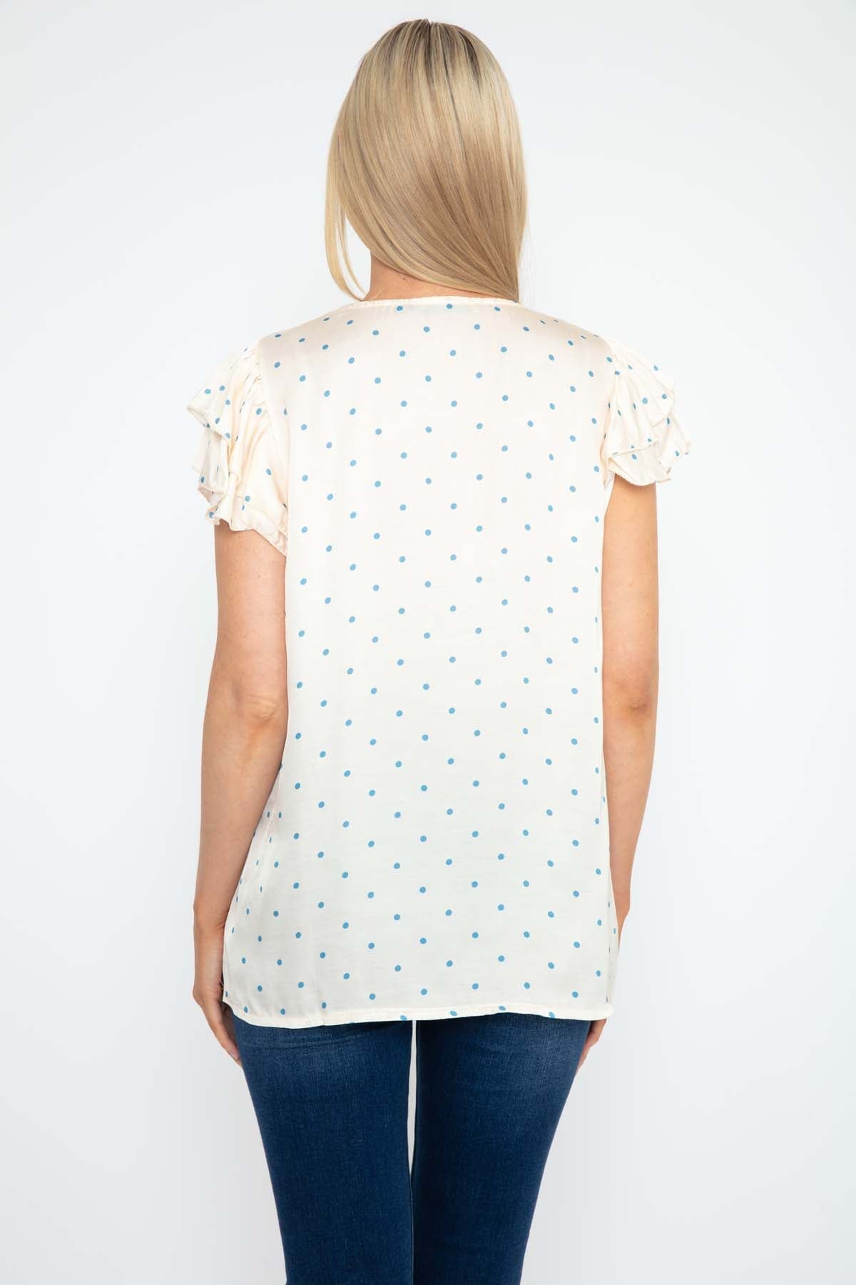 polka dot satin top