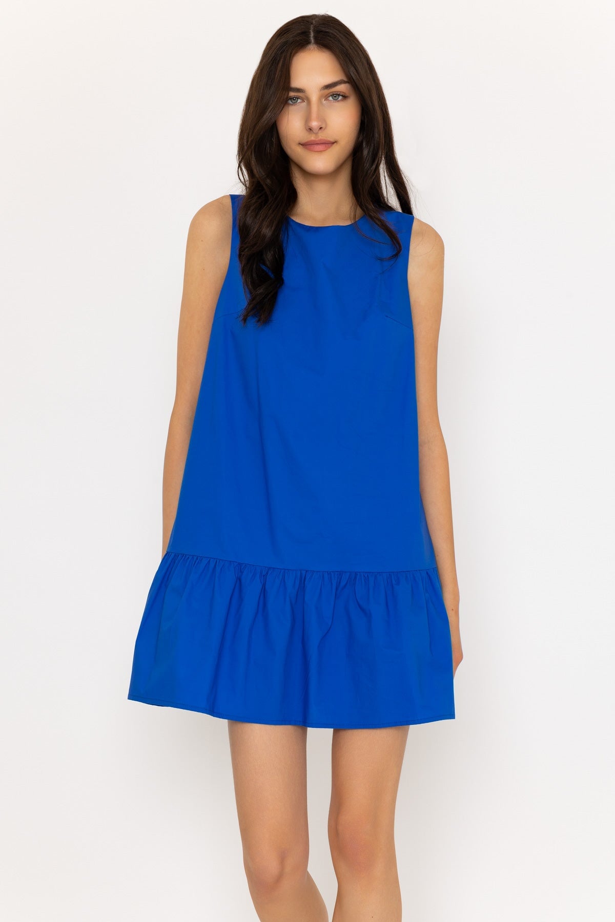 Blue Poplin Mini Dress