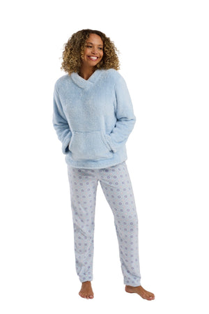 Carraig Donn Blue Print Fleece Pyjama Set