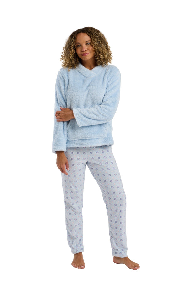 Carraig Donn Blue Print Fleece Pyjama Set