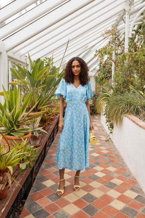 Blue Print Jade Midi Dress