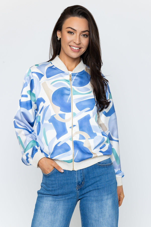 Carraig Donn Blue Printed Bomber Jacket