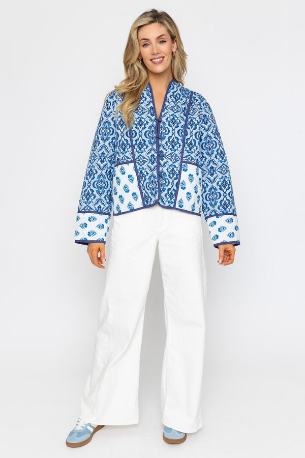 Carraig Donn Blue Printed Cotton Jacket