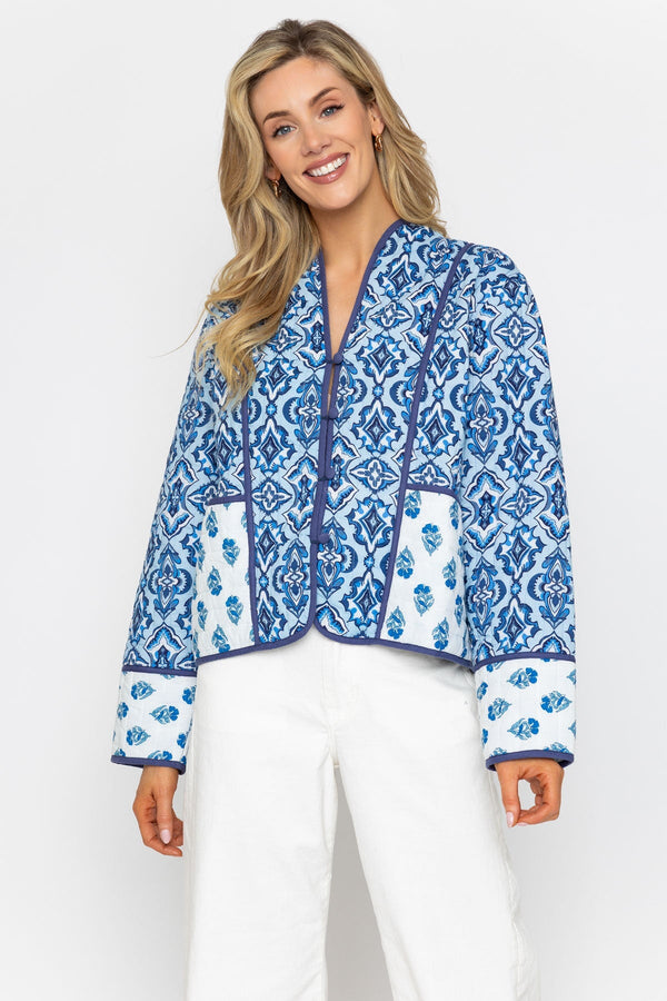 Carraig Donn Blue Printed Cotton Jacket