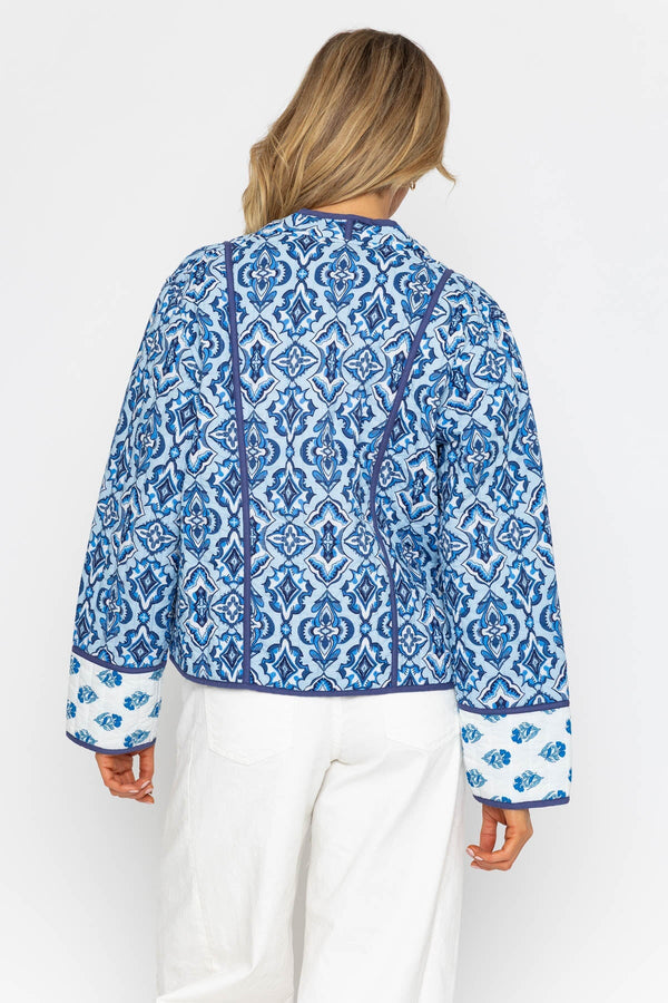 Carraig Donn Blue Printed Cotton Jacket