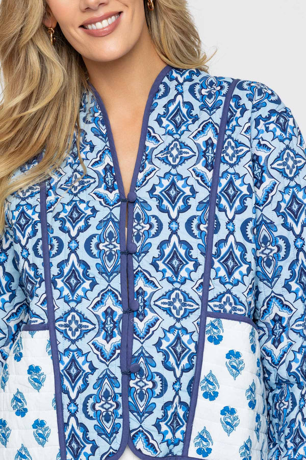 Carraig Donn Blue Printed Cotton Jacket