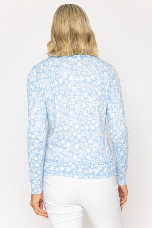 Carraig Donn Blue Printed Knit Cardigan