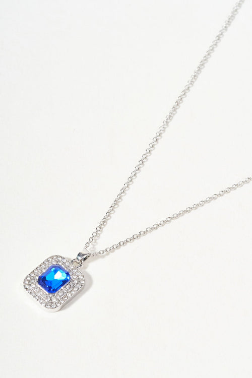 Blue Sapphire And Silver Necklace