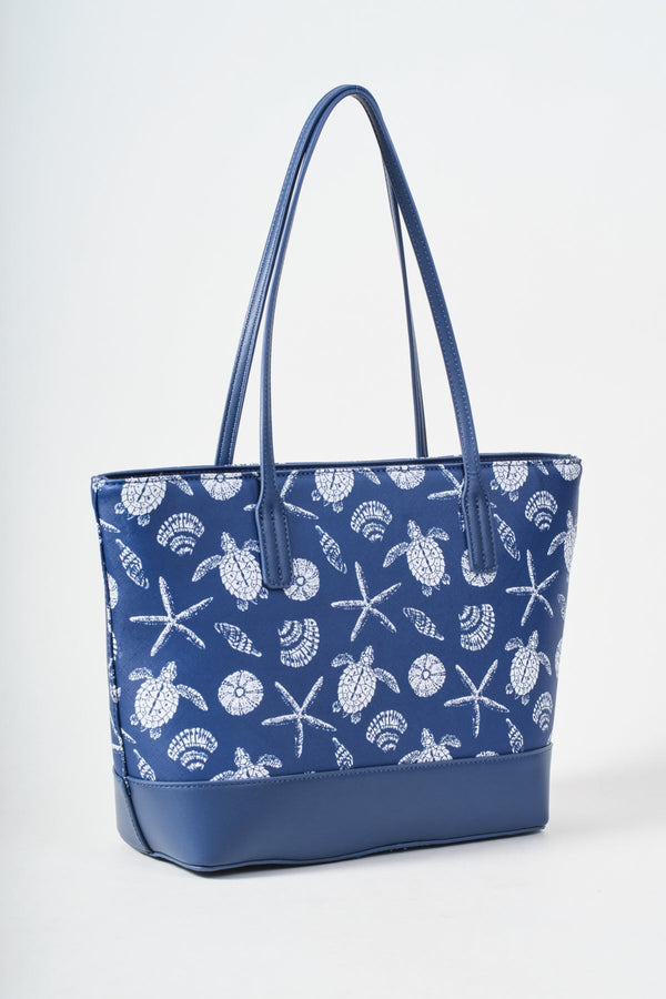 Carraig Donn Blue Sea Life Print Tote Bag