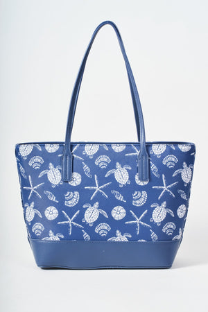 Carraig Donn Blue Sea Life Print Tote Bag