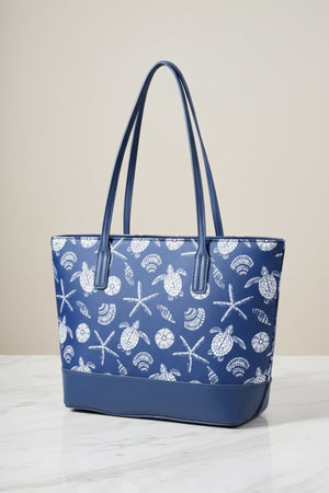 Carraig Donn Blue Sea Life Print Tote Bag