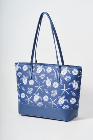 Carraig Donn Blue Sea Life Print Tote Bag