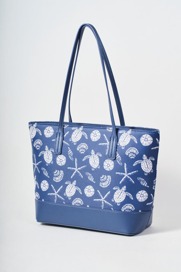 Carraig Donn Blue Sea Life Print Tote Bag
