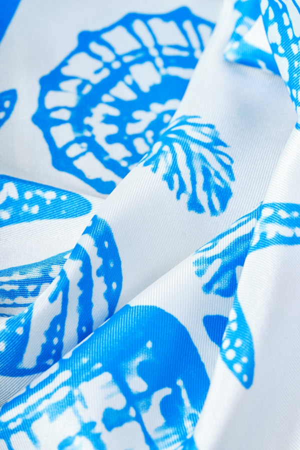 Carraig Donn Blue Shell Print Neckerchief