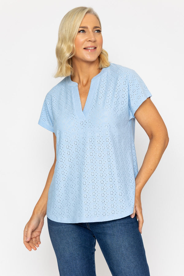 Carraig Donn Blue Short Sleeve Jersey Top
