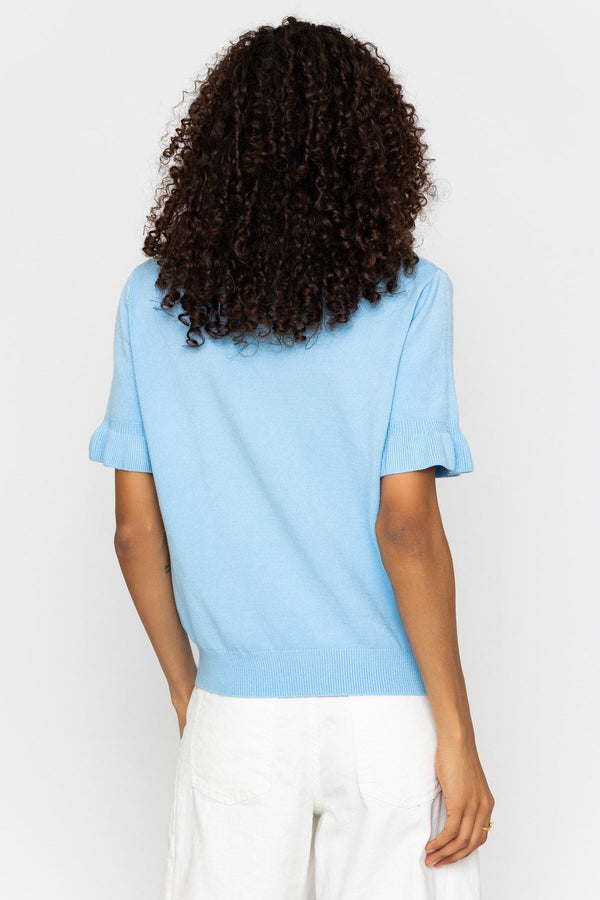 Carraig Donn Blue Short Sleeve Viscose Blend Knit