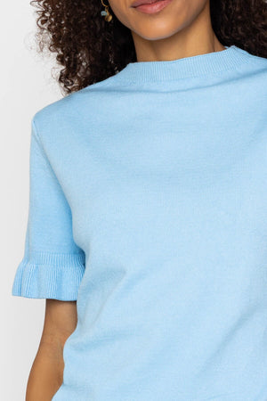 Carraig Donn Blue Short Sleeve Viscose Blend Knit