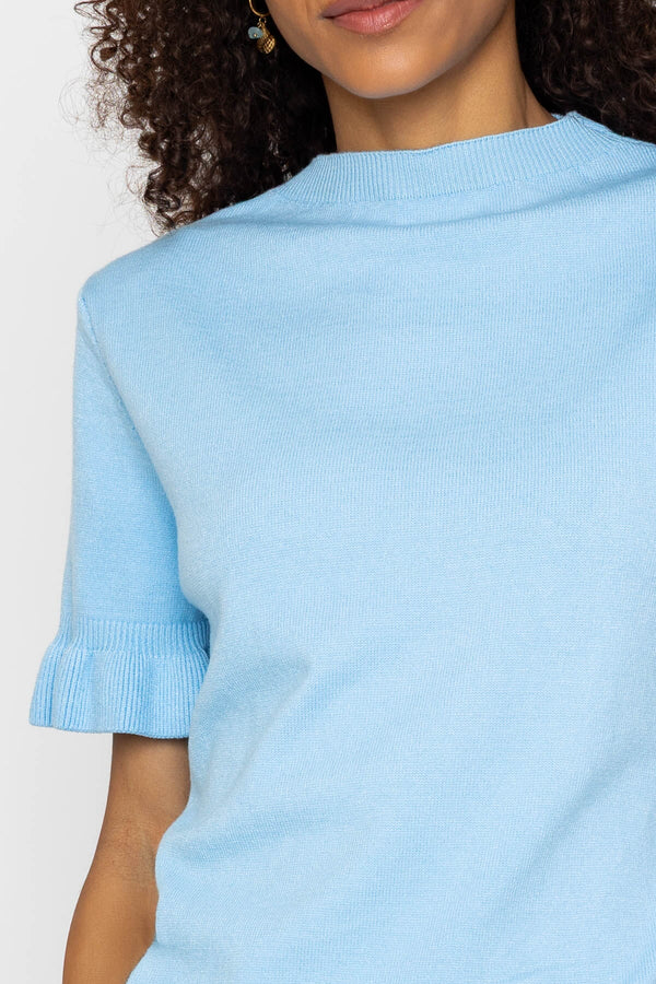 Carraig Donn Blue Short Sleeve Viscose Blend Knit