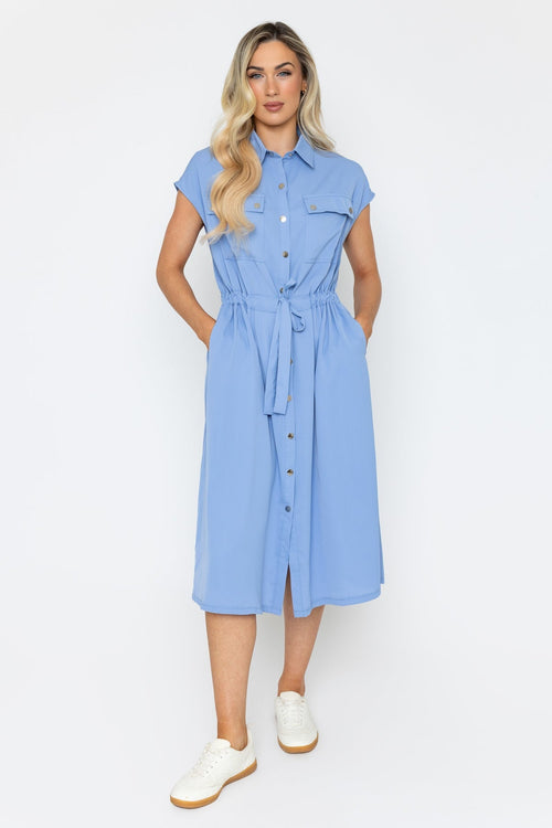 Carraig Donn Blue Short Sleeves Utility Midi Dress