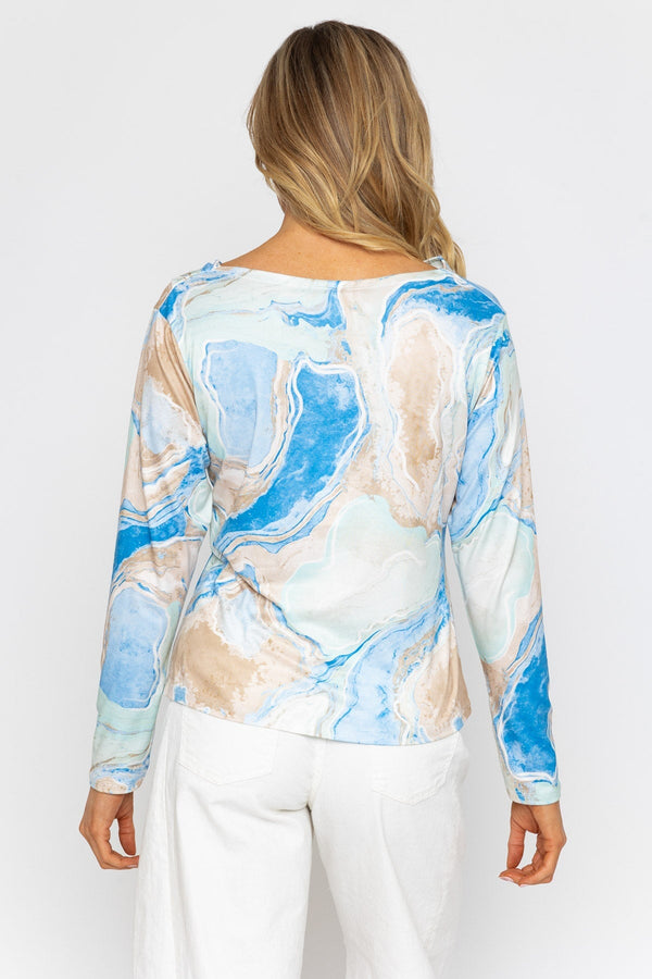 Carraig Donn Blue Soft Touch Long Sleeve Top
