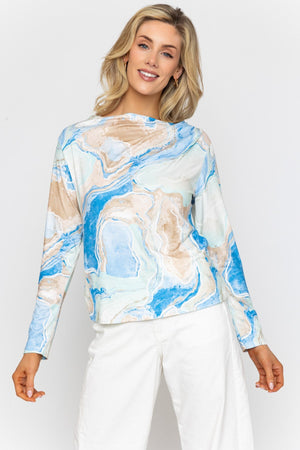 Carraig Donn Blue Soft Touch Long Sleeve Top