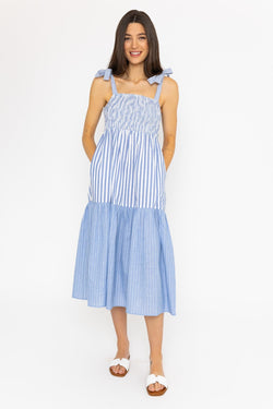 Carraig Donn Blue Stripe Midi Dress