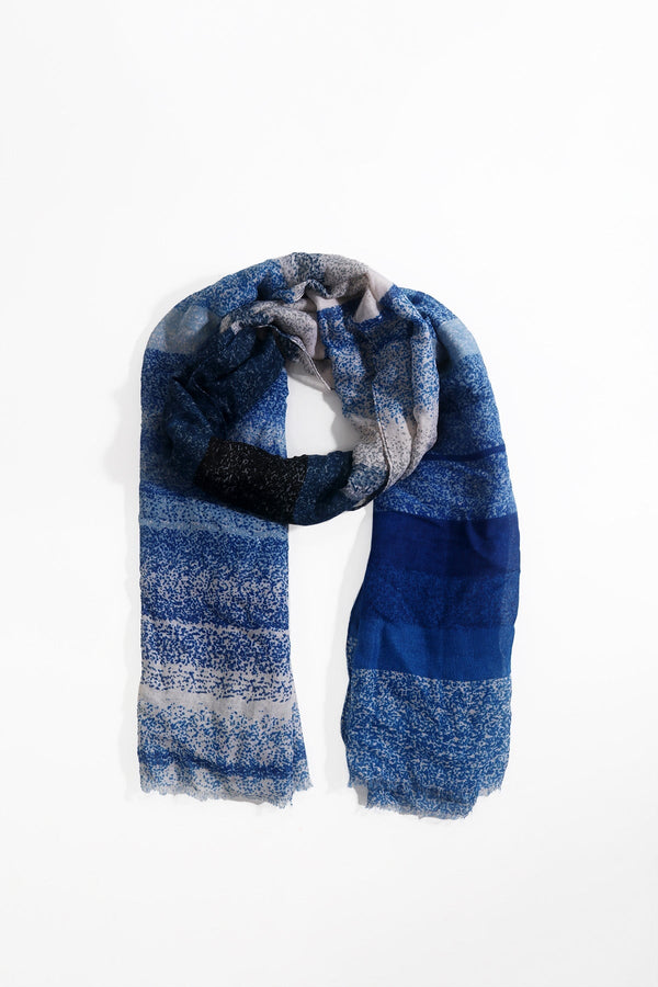Carraig Donn Blue Stripe Print Scarf