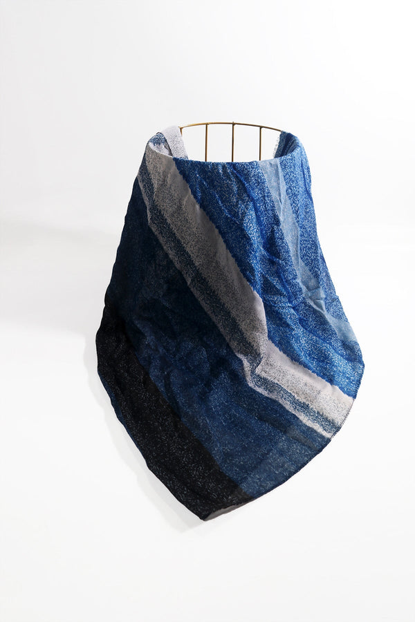 Carraig Donn Blue Stripe Print Scarf