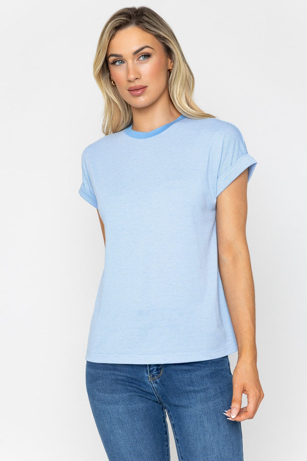 Carraig Donn Blue Striped T-Shirt