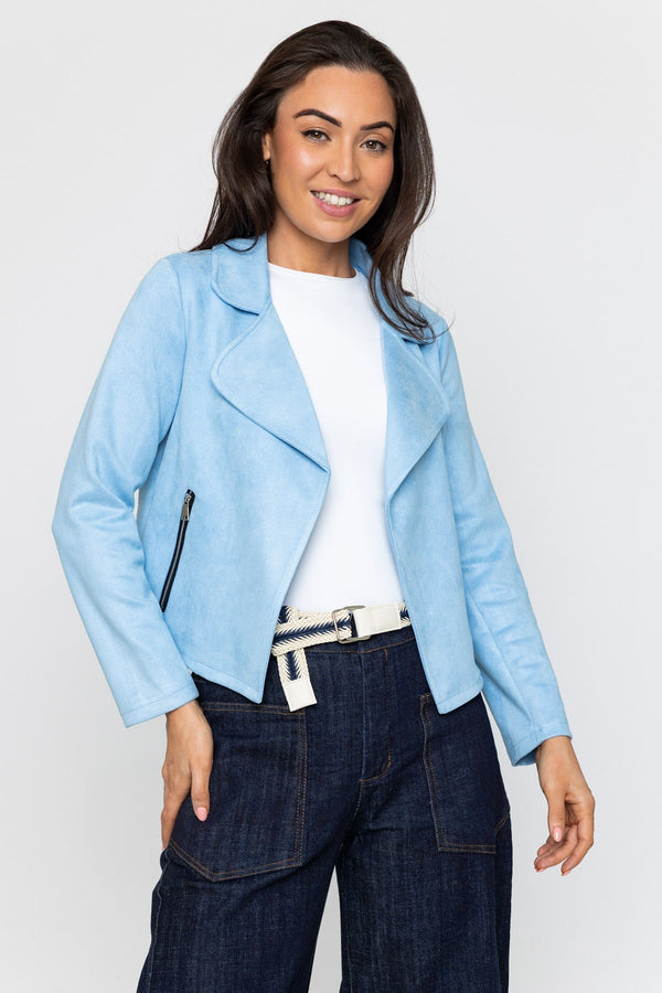 Carraig Donn Blue Suede Cover Up Jacket