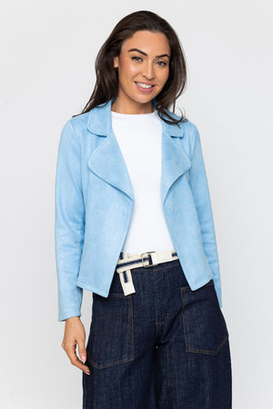 Carraig Donn Blue Suede Cover Up Jacket