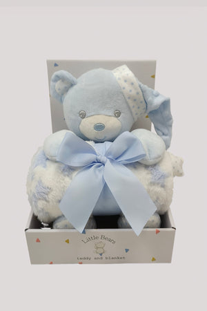 Carraig Donn Blue Teddy With Blanket