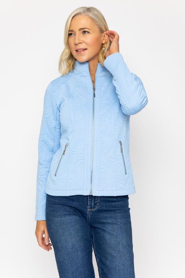 Carraig Donn Blue Textured Jersey Jacket