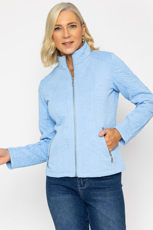 Carraig Donn Blue Textured Jersey Jacket