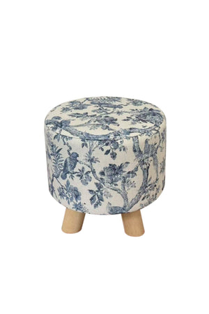 Carraig Donn Blue Toile Print Stool
