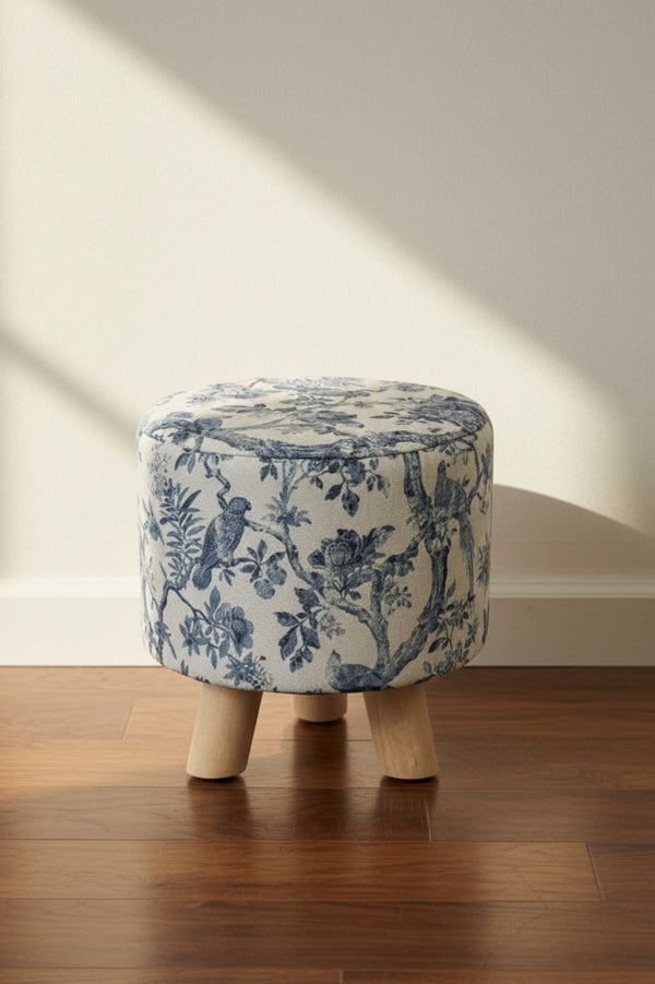 Carraig Donn Blue Toile Print Stool