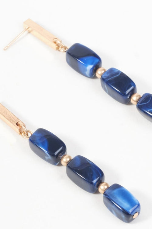 Carraig Donn Blue Triple Stone Drop Earrings