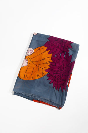 Carraig Donn Blue Tropical Print Scarf