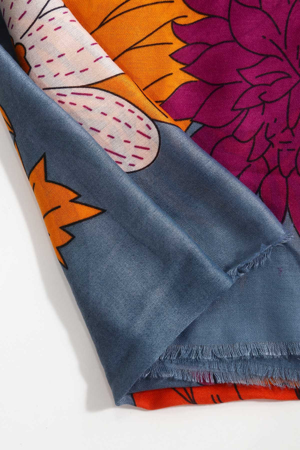 Carraig Donn Blue Tropical Print Scarf