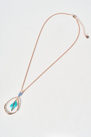 Carraig Donn Blue Twist Gold Pendant Necklace