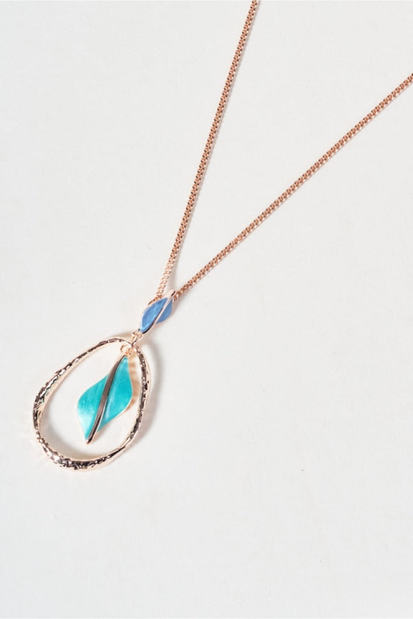 Carraig Donn Blue Twist Gold Pendant Necklace