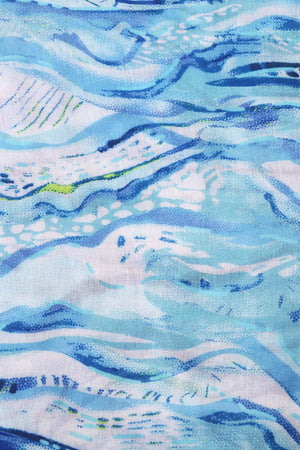 Carraig Donn Blue Wave Print Scarf