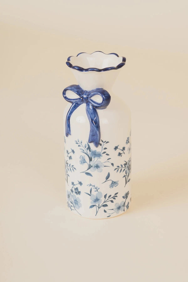 Carraig Donn Blue & White Bow Ceramic Vase