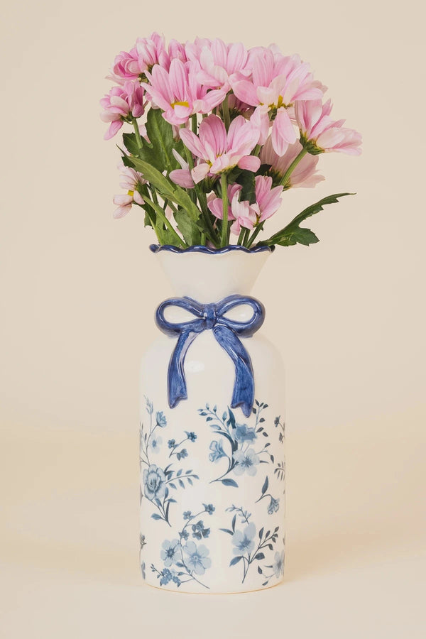 Carraig Donn Blue & White Bow Ceramic Vase