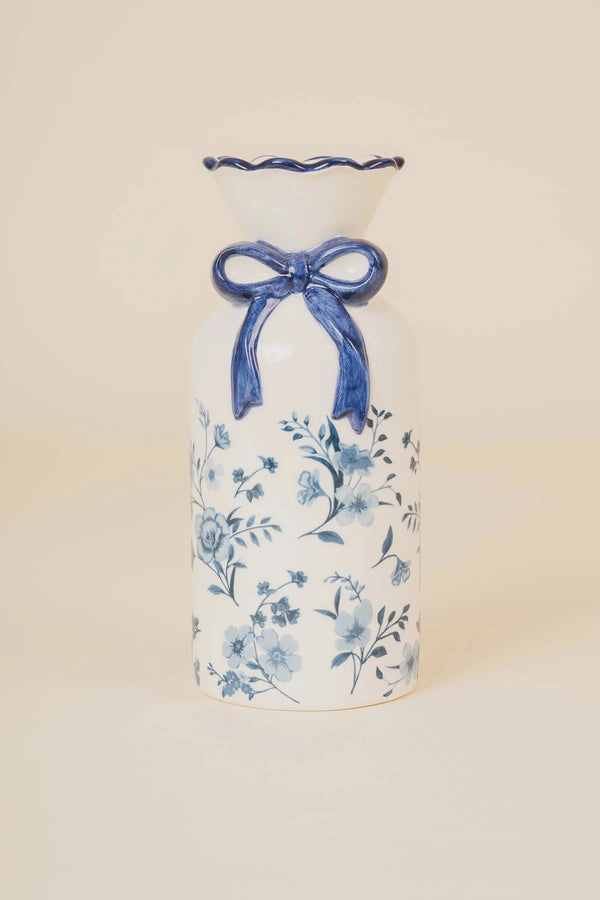 Carraig Donn Blue & White Bow Ceramic Vase