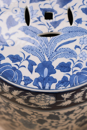Carraig Donn Blue & White Porcelain Chinoiserie Multipurpose Stool
