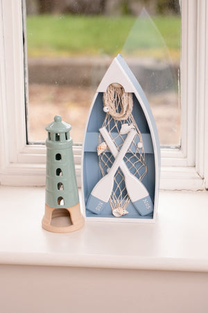 Carraig Donn Blue Wooden Boat Paddle Decor