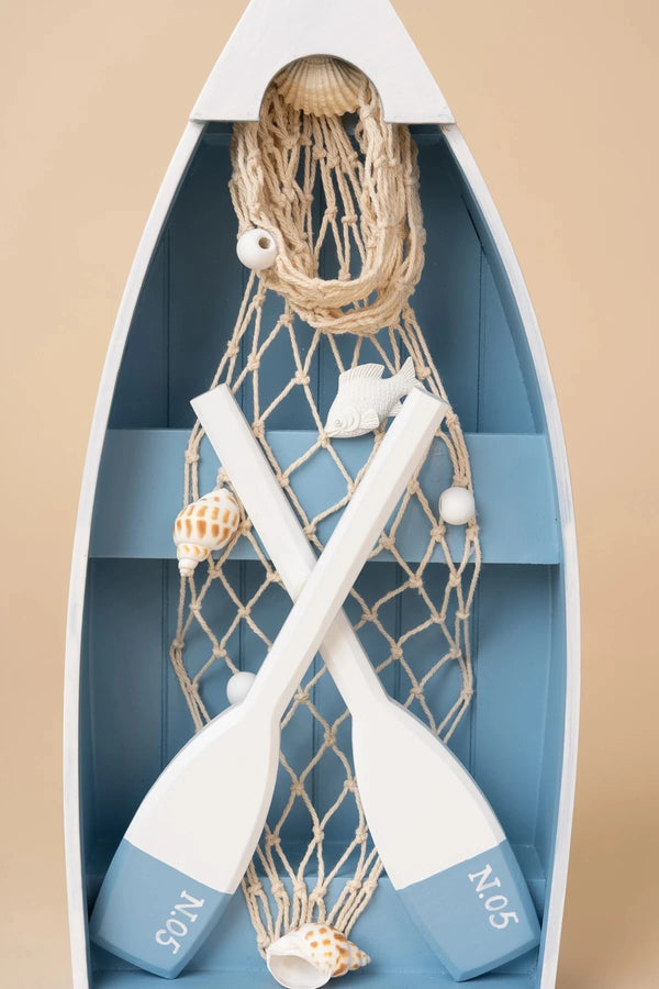 Carraig Donn Blue Wooden Boat Paddle Decor
